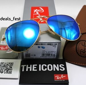 Model Display Ray-Ban Aviator Blue Mirror RB3025